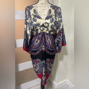 Snap Deep Purple Embellished paisley V-Neck Dress